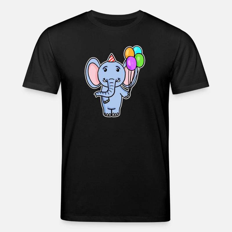 Ballon d’anniversaire d’éléphant - T-shirt bio CREATOR Stanley/Stella Unisexe - noir