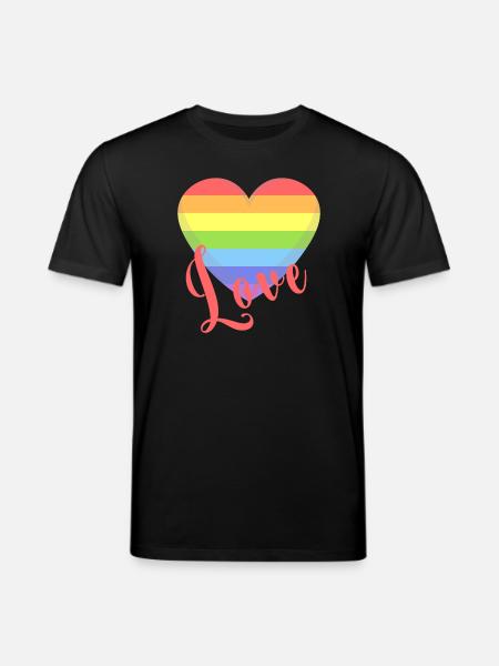 t-skjorte elsker gay lgbt hjerte lgbtqia+ gaveide - Stanley/Stella CREATOR økologisk unisex T-skjorte - svart
