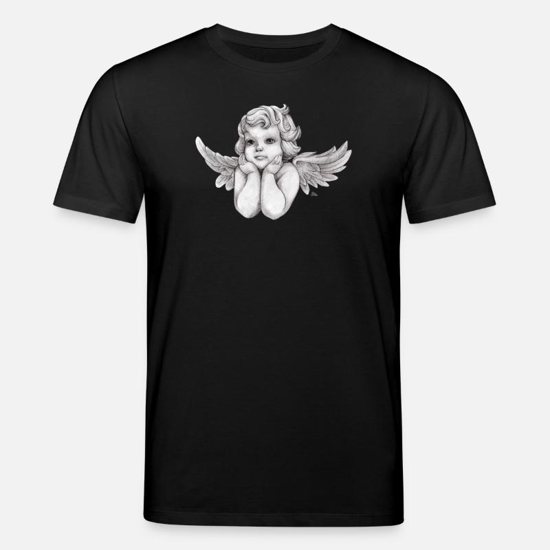 Kleine träumerische Engel-Putte - Stanley/Stella Unisex Bio-T-Shirt CREATOR  - Schwarz