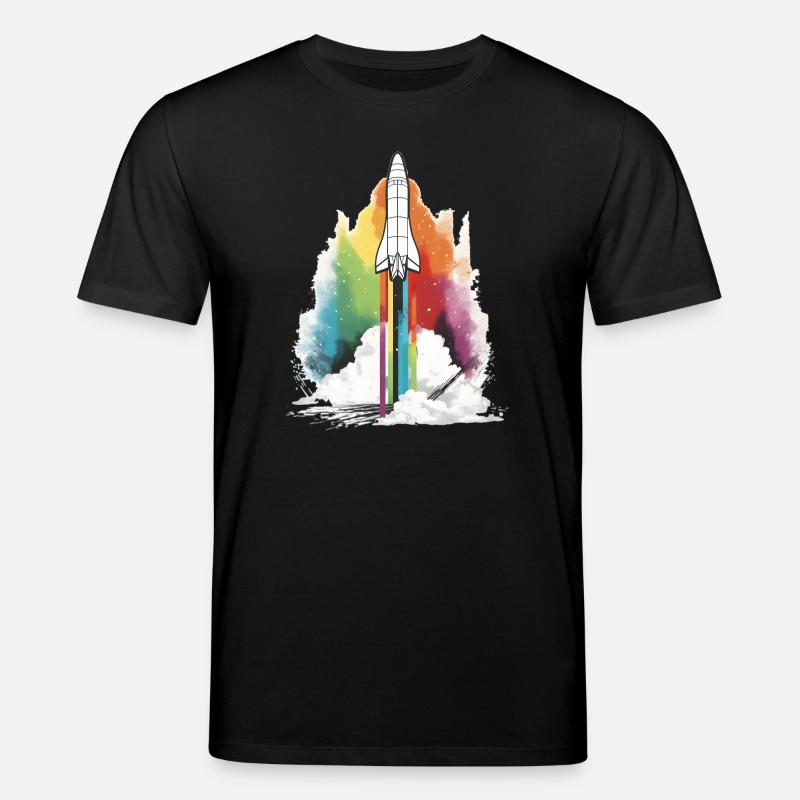 Fusée arc-en-ciel - T-shirt bio CREATOR Stanley/Stella Unisexe - noir