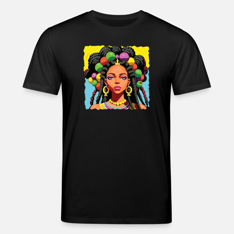 Schwarze Frau mit Dreadlocks - Stanley/Stella Unisex Bio-T-Shirt CREATOR  - Schwarz