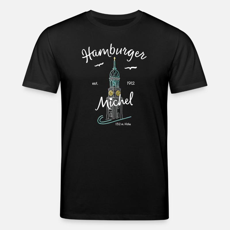 Hamburger Michel, Kirchturm, Allemagne - T-shirt bio CREATOR Stanley/Stella Unisexe - noir