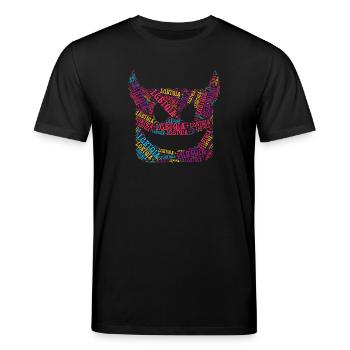 LGBTQIA+ T-Shirt Devil Word Cloud Gay Pride LGBT - Stanley/Stella CREATOR Unisex Organic T-Shirt - black - Front - Alina (178cm) & Michal (187cm)