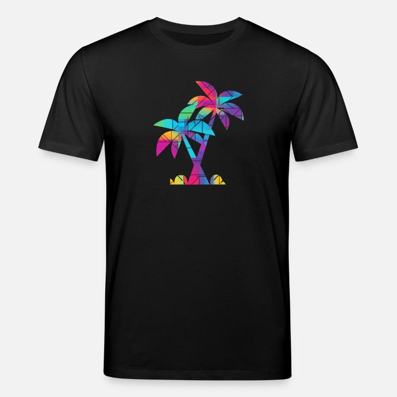 Palme bunt Urlaub Strand - Stanley/Stella Unisex Bio-T-Shirt CREATOR - Schwarz
