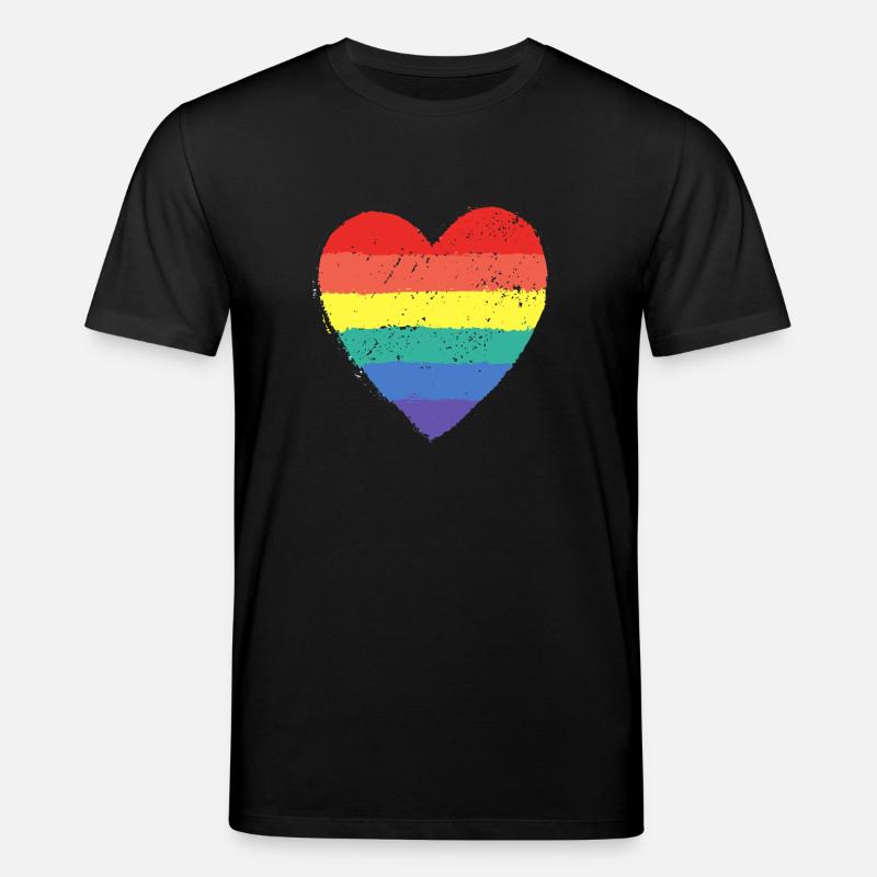Rainbow Heart & Pride - Stanley/Stella Unisex Bio-T-Shirt CREATOR - Schwarz