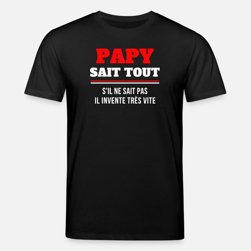 grand-père, papy, super papy - T-shirt bio CREATOR Stanley/Stella Unisexe - noir