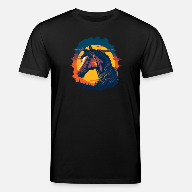 Porträt eines Pferdes - Stanley/Stella Unisex Bio-T-Shirt CREATOR  - Schwarz