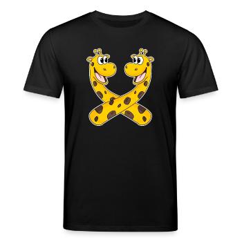 Giraffen Giraffe - Stanley/Stella Unisex Bio-T-Shirt CREATOR  - Schwarz - Vorne - Alina (178cm) & Michal (187cm)