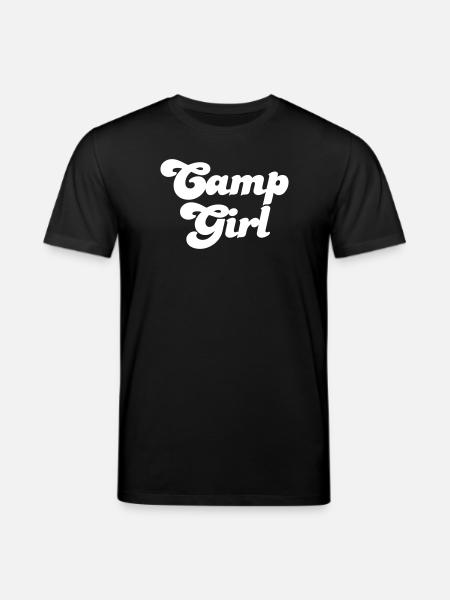 Camp Girl Vector Camping Fan Girl Cool Sayings - Stanley/Stella CREATOR Unisex Organic T-Shirt - black