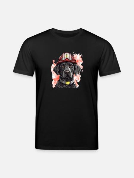Labrador Feuerwehr Feuerwehrmann Hund - Stanley/Stella Unisex Bio-T-Shirt CREATOR - Schwarz
