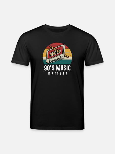 90s Music Matters. Music gift idea, Party Apparel - Stanley/Stella CREATOR Unisex Organic T-Shirt - black