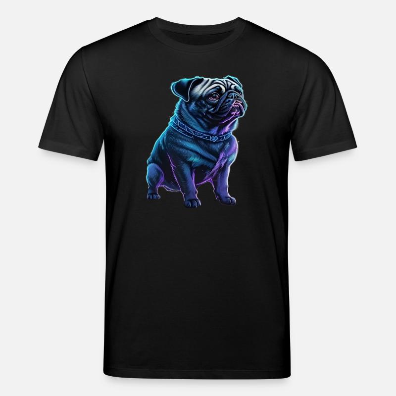 Futuristischer Neon-Mops - Stanley/Stella Unisex Bio-T-Shirt CREATOR  - Schwarz