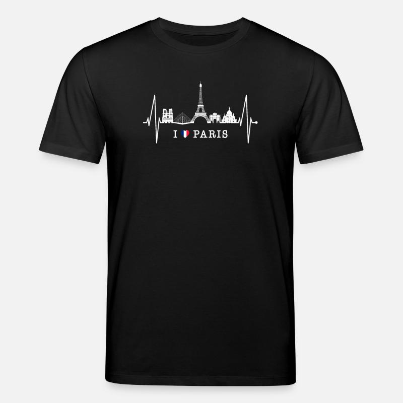 Paris Skyline Herzschlag Eiffelturm Frankreich - Stanley/Stella Unisex Bio-T-Shirt CREATOR  - Schwarz
