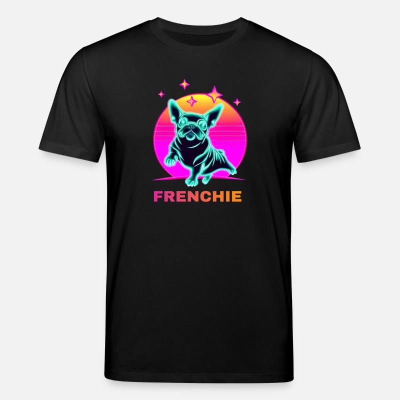 Französiche Bulldogge Synthwave Frenchie - Stanley/Stella Unisex Bio-T-Shirt CREATOR  - Schwarz