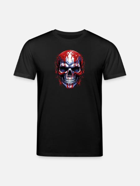 Flags Skull Graphic - Stanley/Stella CREATOR Unisex Organic T-Shirt - black