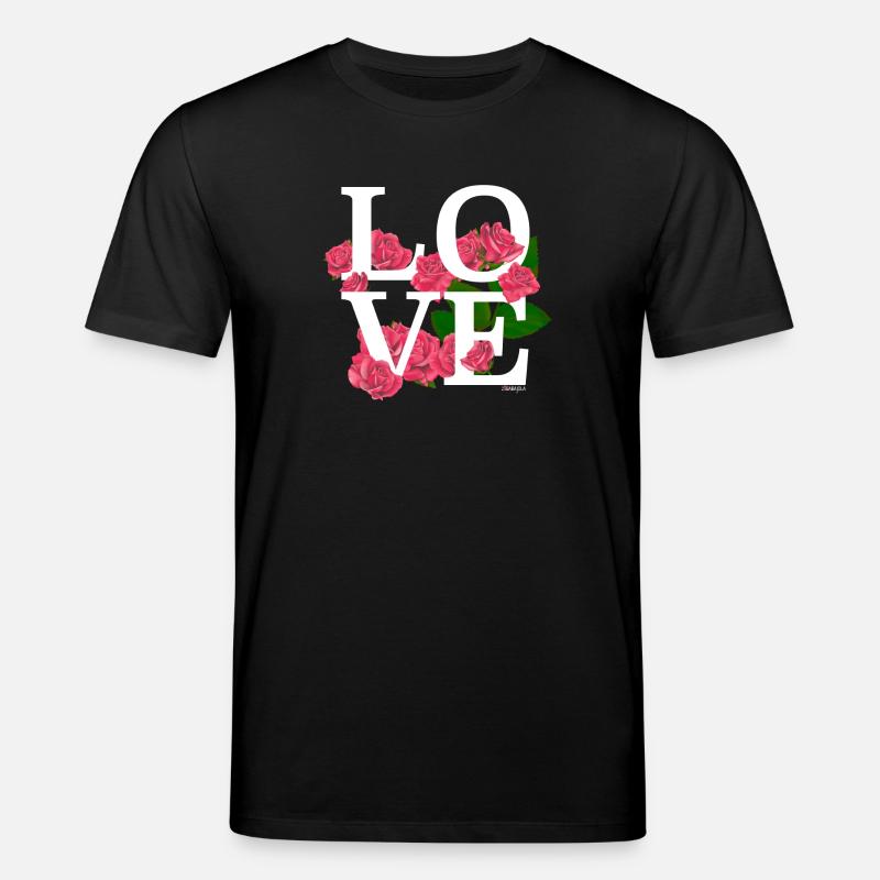 Blumige Liebe zu Rosen - Stanley/Stella Unisex Bio-T-Shirt CREATOR - Schwarz