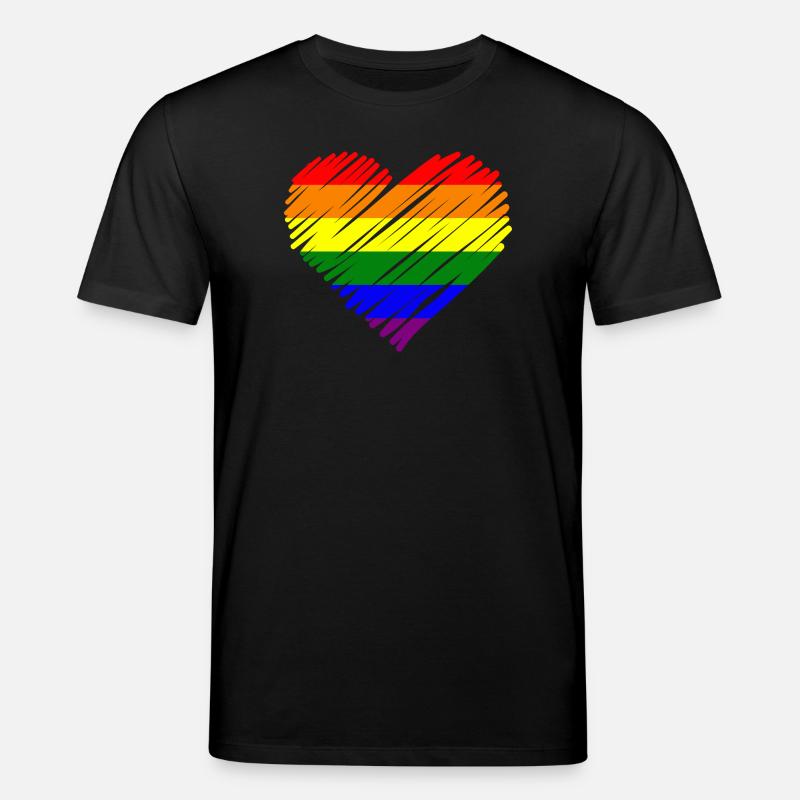 Regenbogen Pride Herz - Stanley/Stella Unisex Bio-T-Shirt CREATOR  - Schwarz
