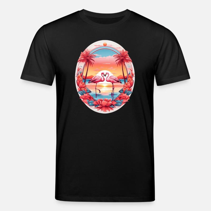 Flamingos - Stanley/Stella Unisex Bio-T-Shirt CREATOR  - Schwarz