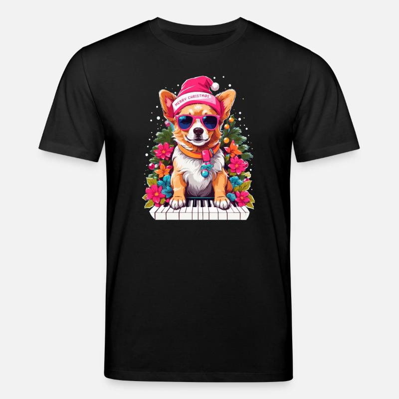 Hund mit Piano - Stanley/Stella Unisex Bio-T-Shirt CREATOR  - Schwarz