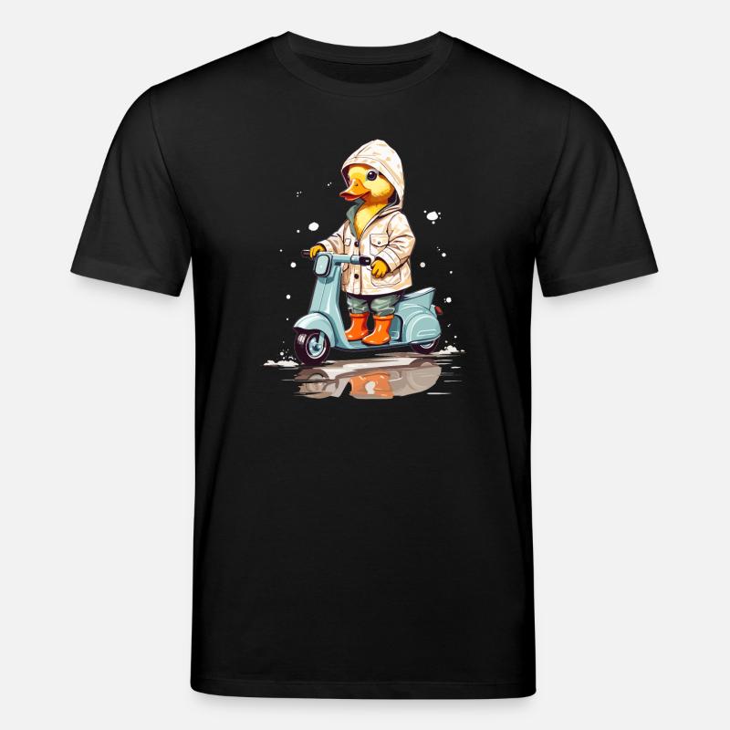 Ente mit Roller - Stanley/Stella Unisex Bio-T-Shirt CREATOR  - Schwarz