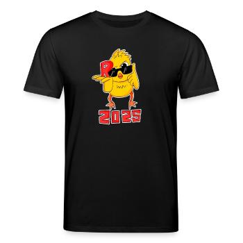 Rente 2025 Ruhestand - Stanley/Stella Unisex Bio-T-Shirt CREATOR  - Schwarz - Vorne - Alina (178cm) & Michal (187cm)
