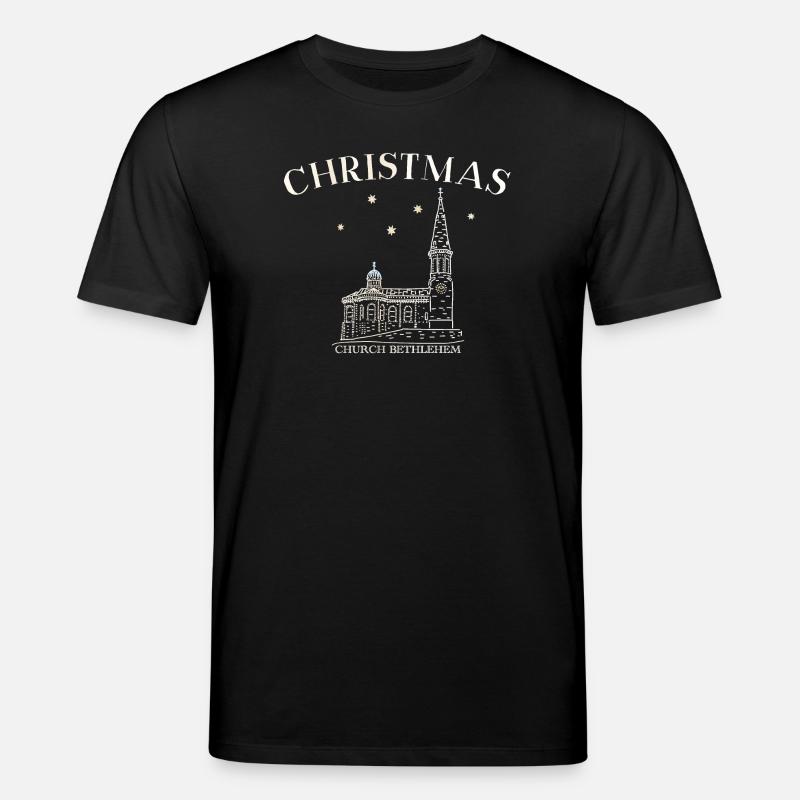 Weihnachtskirche Bethlehem Zeichnung - Stanley/Stella Unisex Bio-T-Shirt CREATOR  - Schwarz