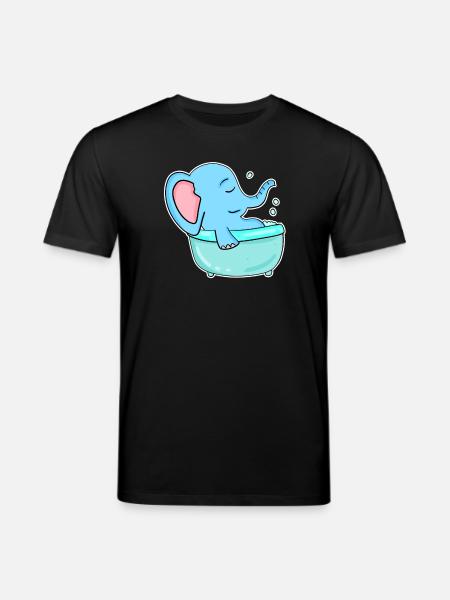 Bathtub Elephant - Stanley/Stella CREATOR Unisex Organic T-Shirt - black