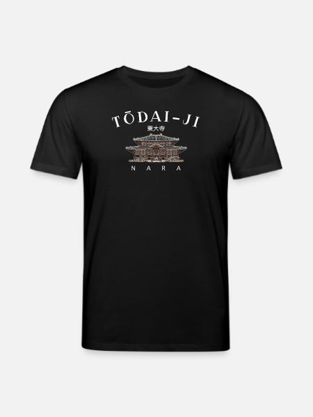 Nara Todai-ji, World Heritage, Temple in Japan Drawing - Stanley/Stella CREATOR Unisex Organic T-Shirt - black