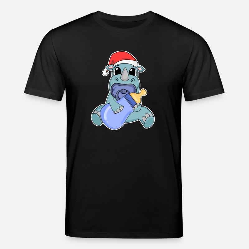 Rhinocéros bébé Noël - T-shirt bio CREATOR Stanley/Stella Unisexe - noir