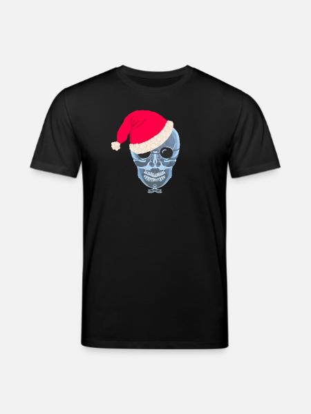 X-ray skull Santa hat, drawing - Stanley/Stella CREATOR Unisex Organic T-Shirt - black