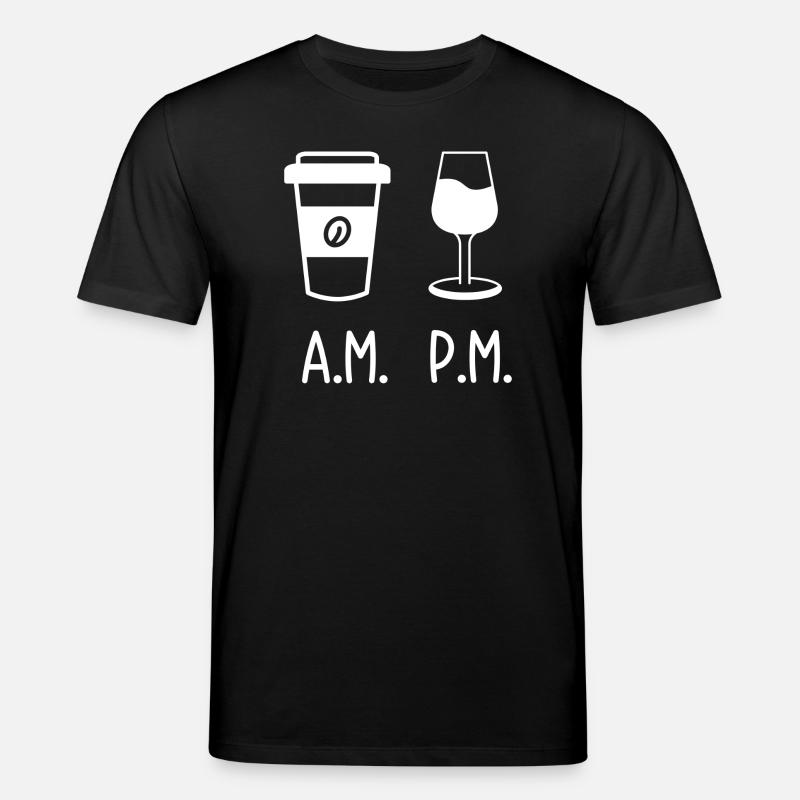 A.M. vs P.M. Kaffee-Wein Silhouette - Stanley/Stella Unisex Bio-T-Shirt CREATOR  - Schwarz