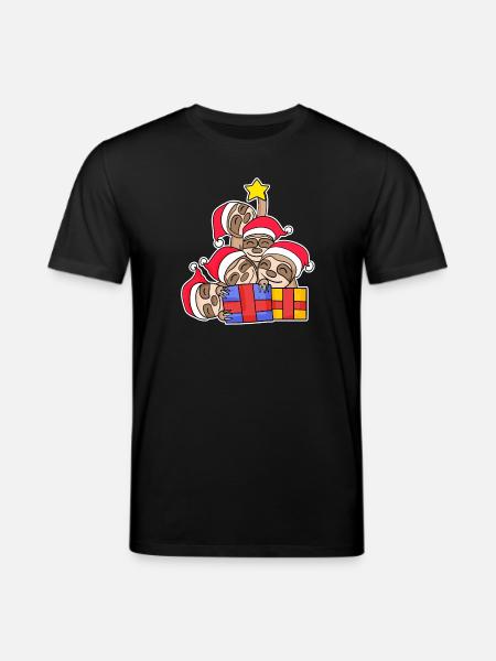 Sloth, Sloths, Christmas Tree, Christmas - Stanley/Stella CREATOR Unisex Organic T-Shirt - black