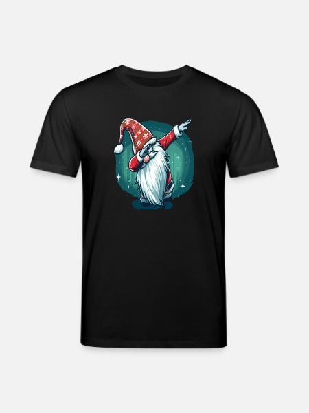 Dabbing Christmas Gnome - Stanley/Stella CREATOR Unisex Organic T-Shirt - black