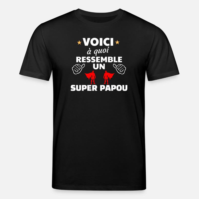 Héros Super Papou Thème Empowerment - T-shirt bio CREATOR Stanley/Stella Unisexe - noir