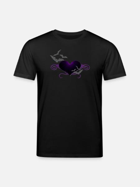 herzen, ranken, romantiker, gothic motiv - Stanley/Stella Unisex Bio-T-Shirt CREATOR  - Schwarz