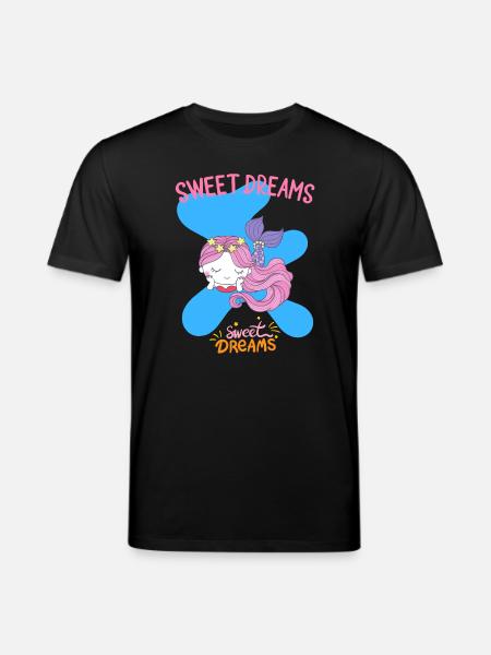 Whimsical Mermaid Sleeping Dreamer Design - Stanley/Stella CREATOR Unisex Organic T-Shirt - black