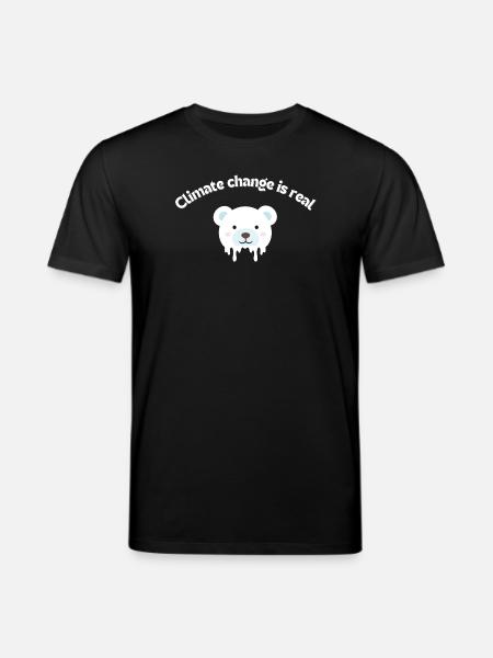 Melting Polar Bear Portrait - Stanley/Stella CREATOR Unisex Organic T-Shirt - black