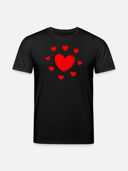 Saint-Valentin cœur rouge, st.valentin - T-shirt bio CREATOR Stanley/Stella Unisexe - noir