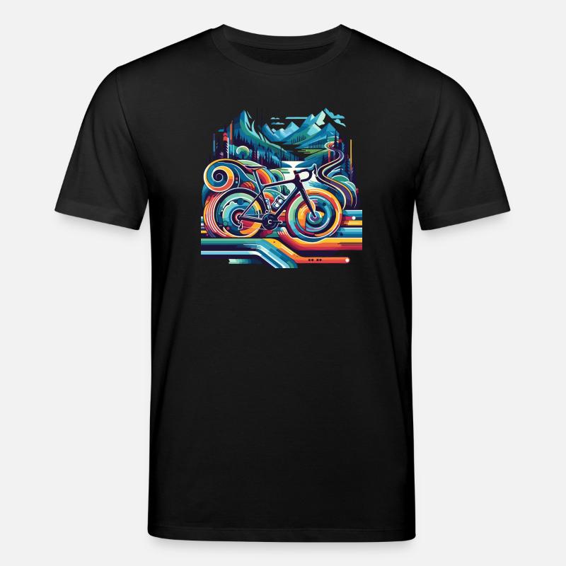 Vélo aux lignes ondulées - T-shirt bio CREATOR Stanley/Stella Unisexe - noir