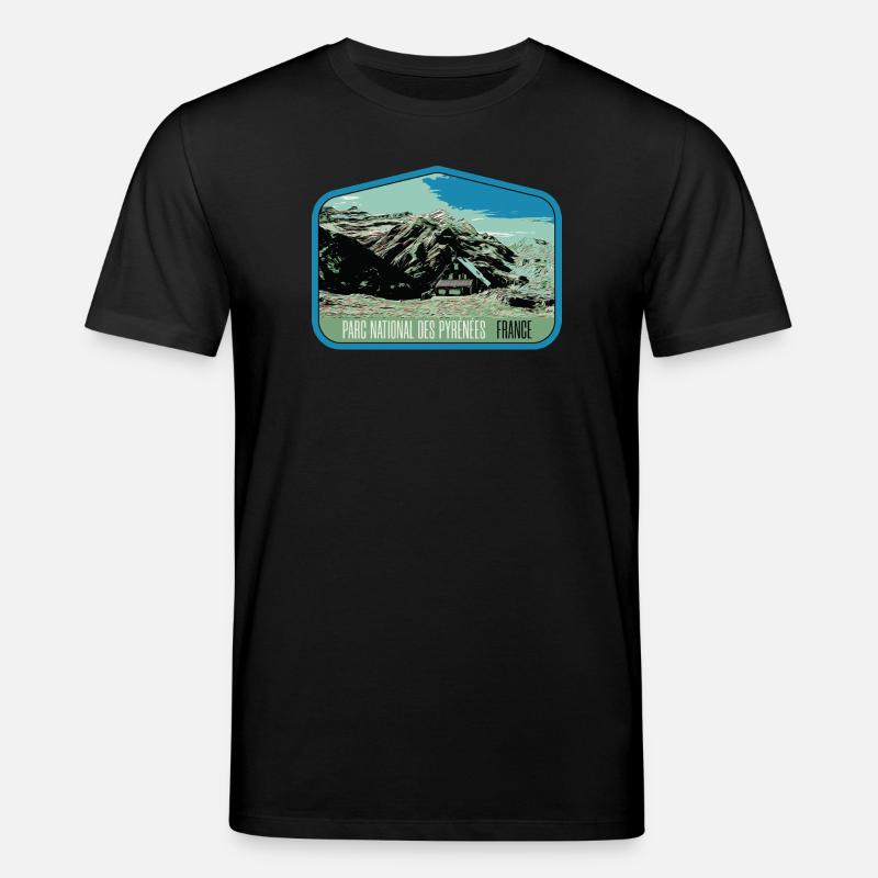 Écusson Paysage Pyrénées : Nature Authentique - T-shirt bio CREATOR Stanley/Stella Unisexe - noir