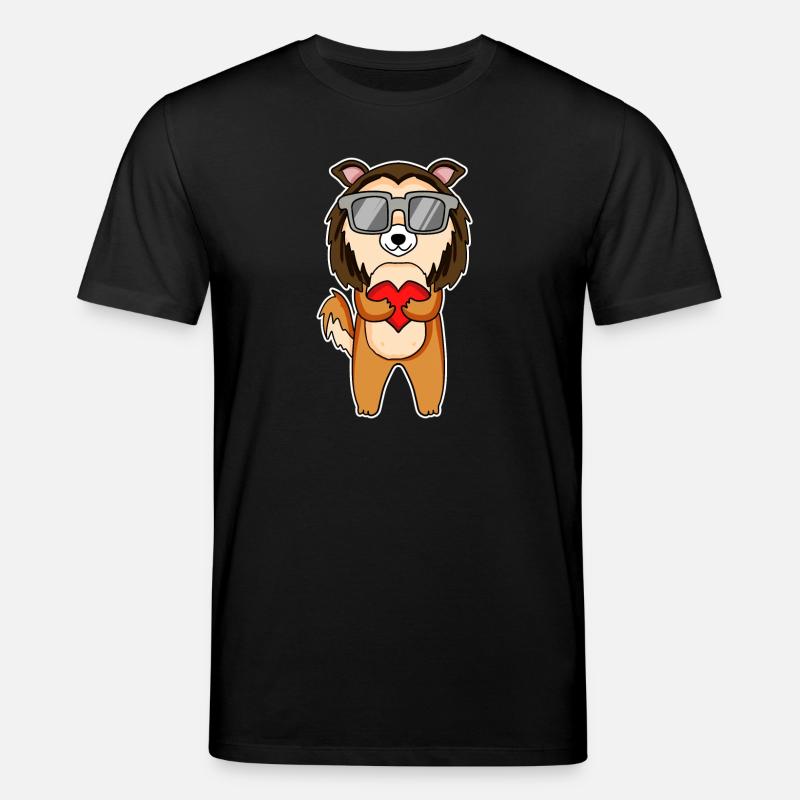 Hund mit Herz und Brille - Stanley/Stella Unisex Bio-T-Shirt CREATOR - Schwarz