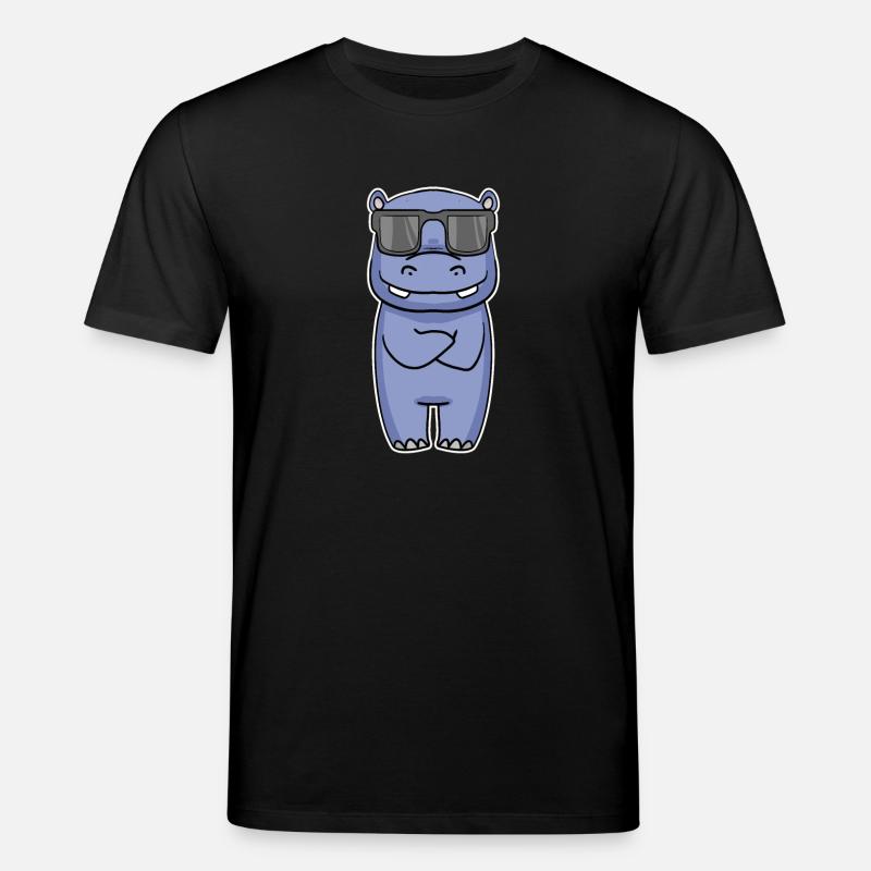 Nilpferd mit Brille - Stanley/Stella Unisex Bio-T-Shirt CREATOR  - Schwarz