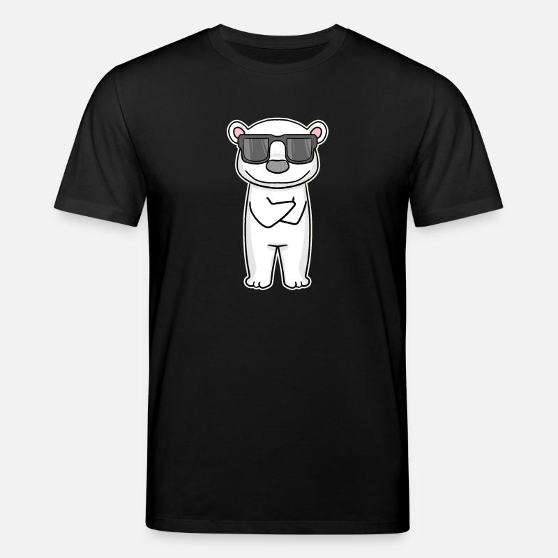 Eisbär mit Brille - Stanley/Stella Unisex Bio-T-Shirt CREATOR  - Schwarz