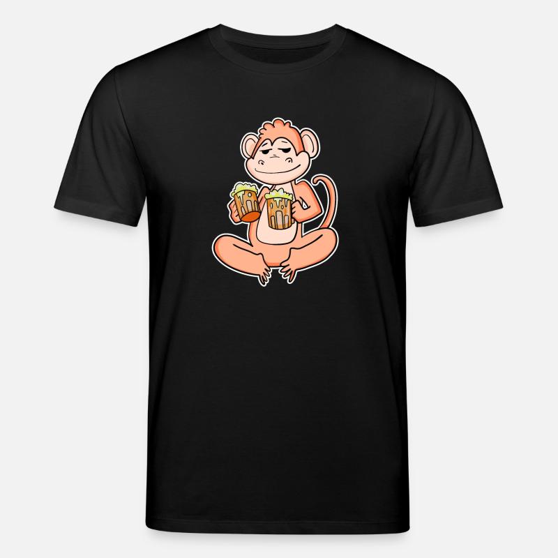 Affe mit Bier - Stanley/Stella Unisex Bio-T-Shirt CREATOR  - Schwarz
