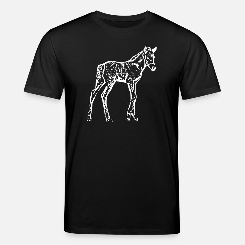 Pferd weiß, Fohlen - Stanley/Stella Unisex Bio-T-Shirt CREATOR - Schwarz