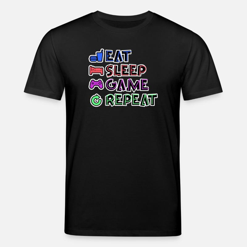 Eat Sleep Game Repeat - Stanley/Stella CREATOR Unisex Organic T-Shirt - black