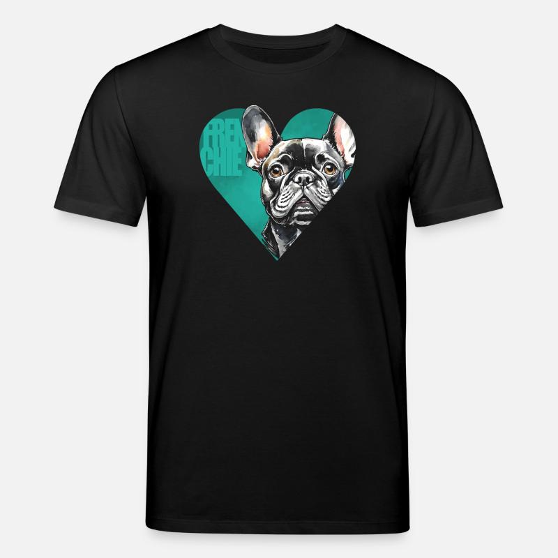 Portrait de bouledogue français - T-shirt bio CREATOR Stanley/Stella Unisexe - noir