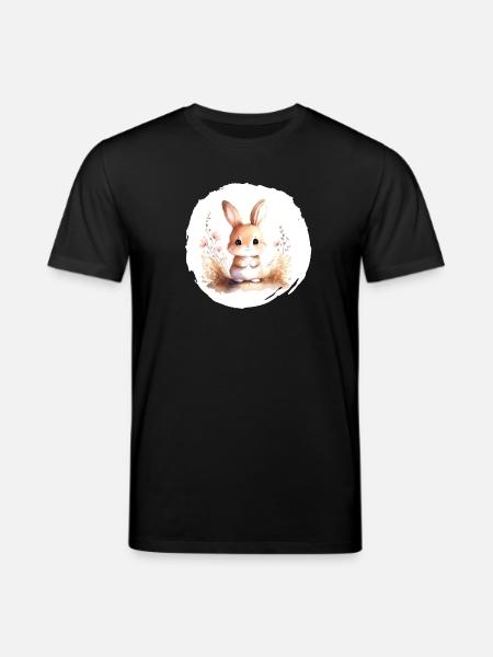 Aquarelle de lapin - T-shirt bio CREATOR Stanley/Stella Unisexe - noir