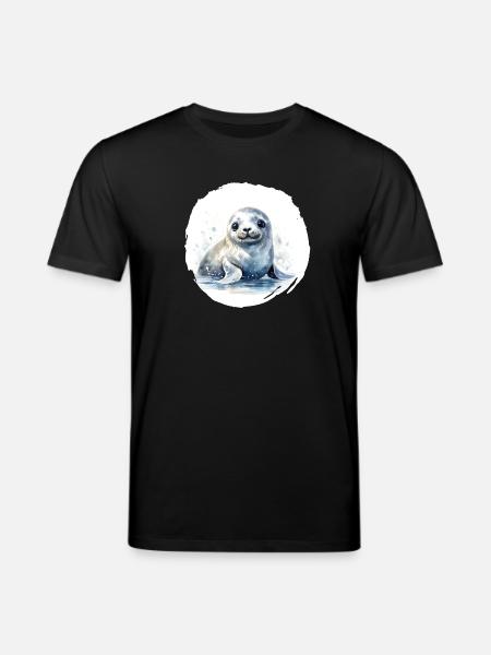 Aquarelle de sceau - T-shirt bio CREATOR Stanley/Stella Unisexe - noir