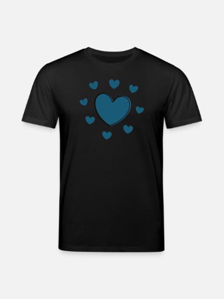 blue heart valentine's day gift - Stanley/Stella CREATOR Unisex Organic T-Shirt - black